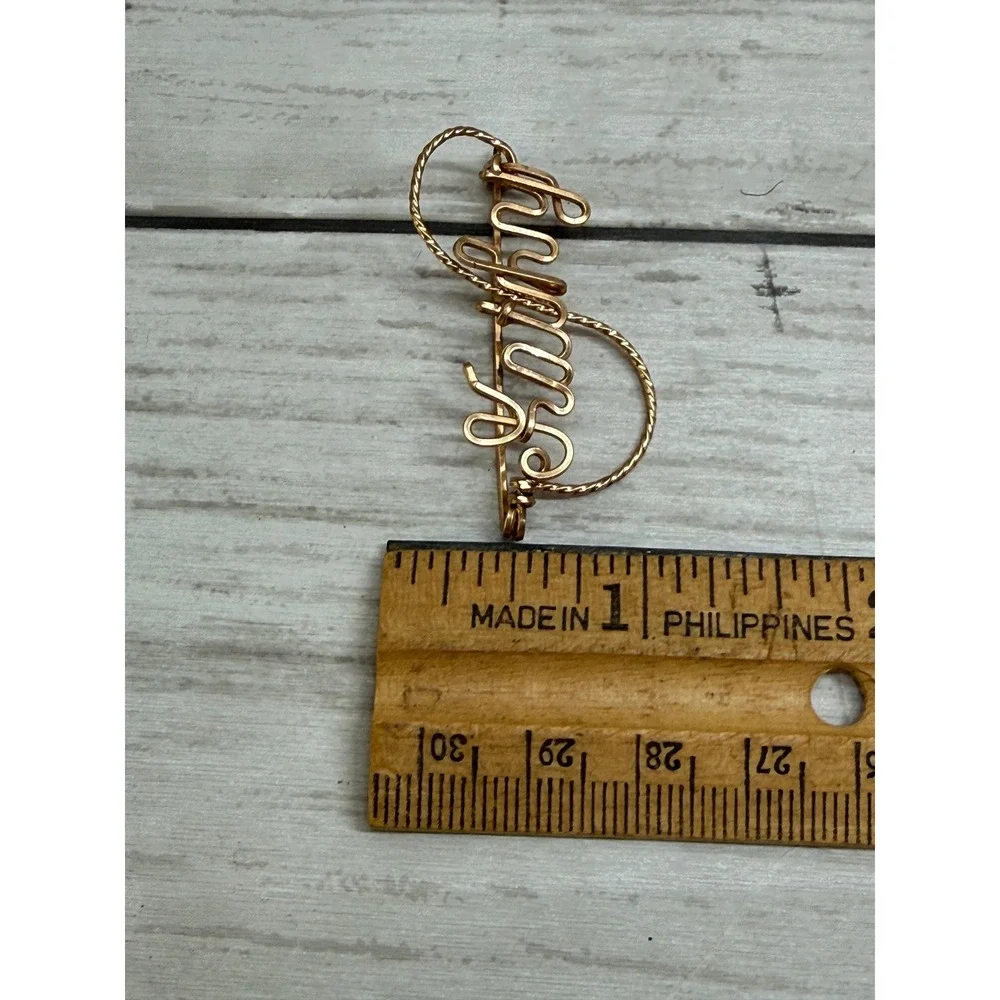 Vintage Kathy Name Brooch Gold Tone Wire Script Personalized Pin 2 Inch